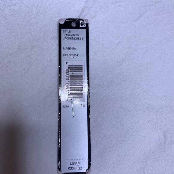 Tahari Arthur S. Levine Womens 2 Pc Magenta Suit Dress Size 18 - Picture 10 of 16
